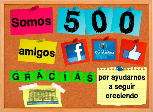 500 amigos facebook ayuntamiento constantina GRACIAS