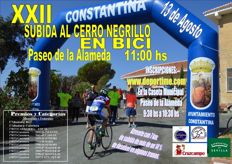 Subida en bici Cerro Negrillo Constantina 2017