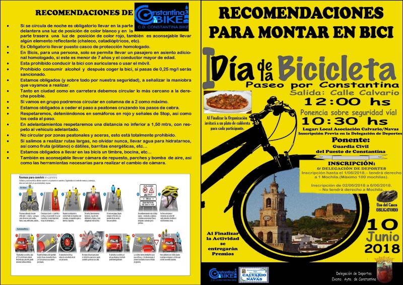 TRIPTICO PORTADA Y CONTRAPORTADA Recomendaciones Paseo Bici