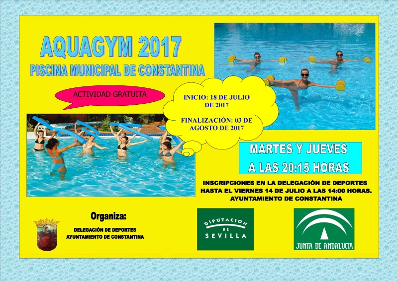 cartel aquagym deportes verano 2017